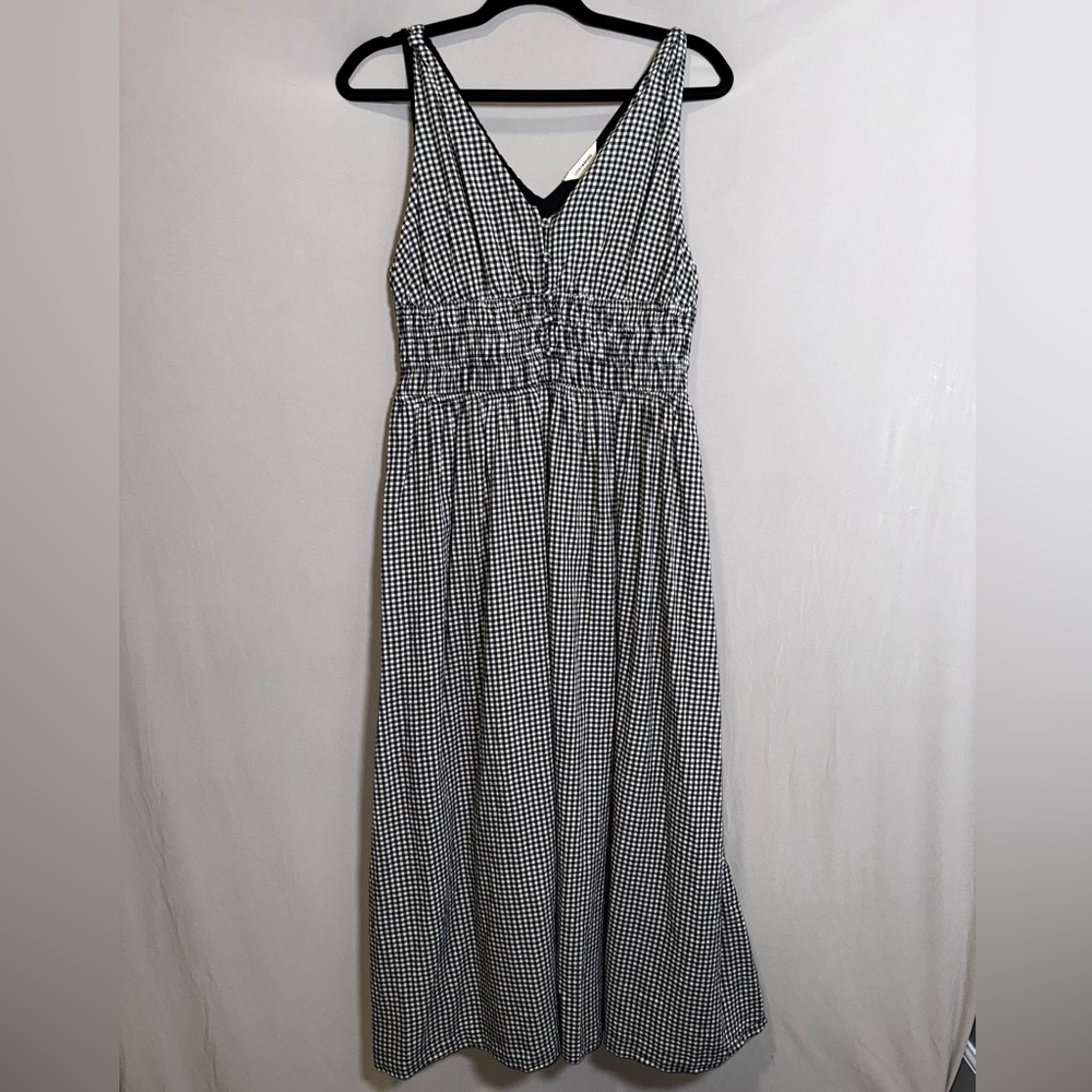 Lucky Brand V-Neck Smocked Waist Midi Dress - Picture 9 of 16